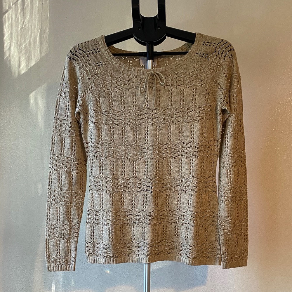 Vintage Ann Taylor Loft Beige Knit Sweater XS